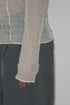 PLEATED MESH EXPOSED SEAMS TOPS -BEIGE- *Last1
